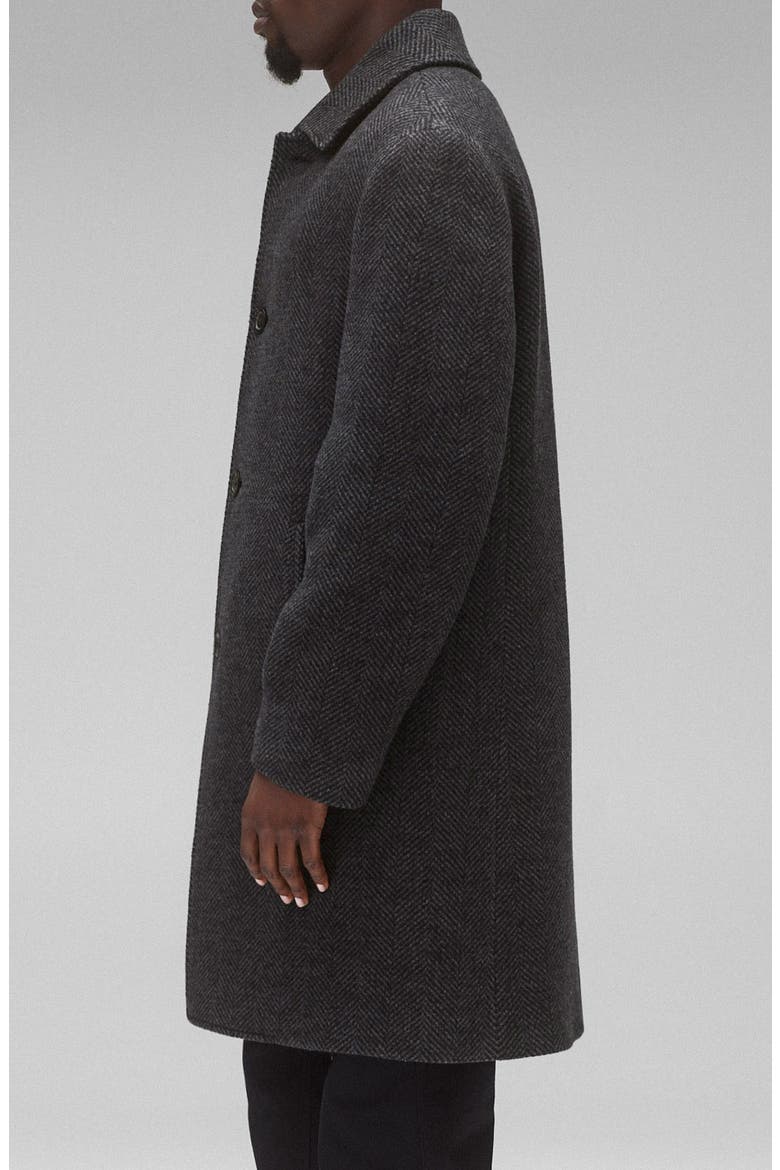 Wool Blend Herringbone Scout Coat, Alternate, color, HERRINGBONE BLACK-GREY