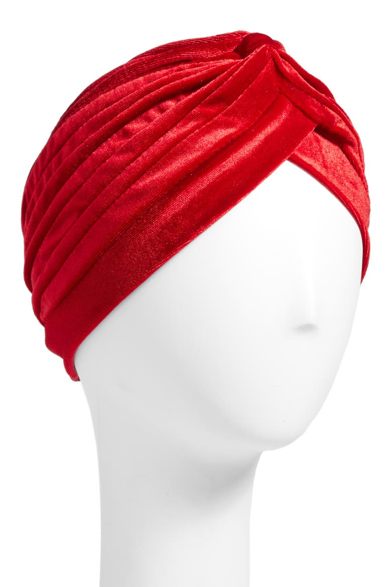 Velvet Turban, Alternate, color, WINE
