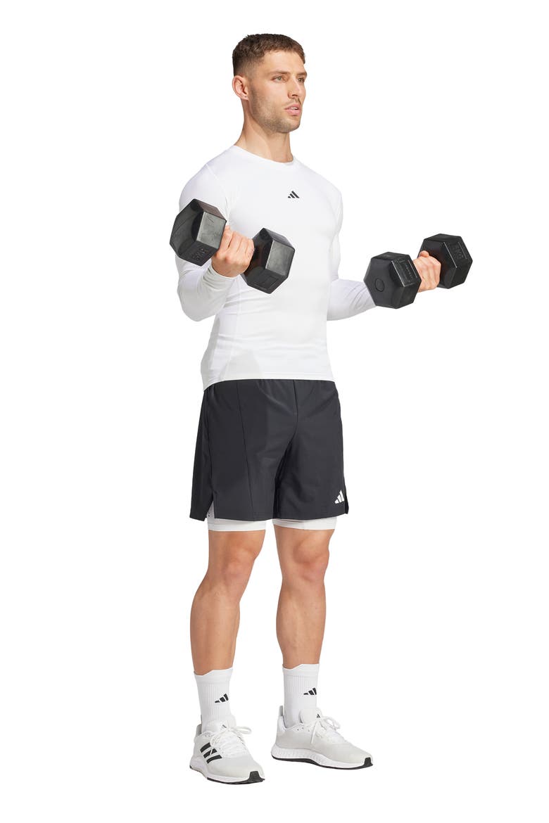 Techfit AEROREADY Long Sleeve Training T-Shirt, Alternate, color, WHITE