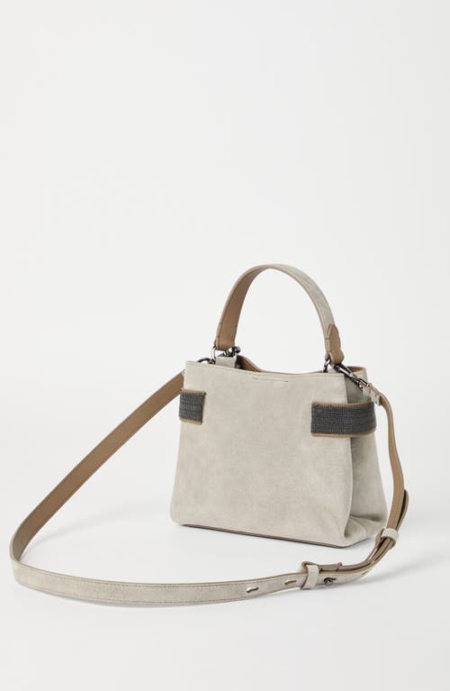 Brunello Cucinelli Small Suede Essence Top-handle Bag In Taupe