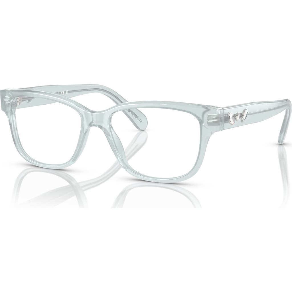 Swarovski 54mm Rectangle Optical Glasses In Silver