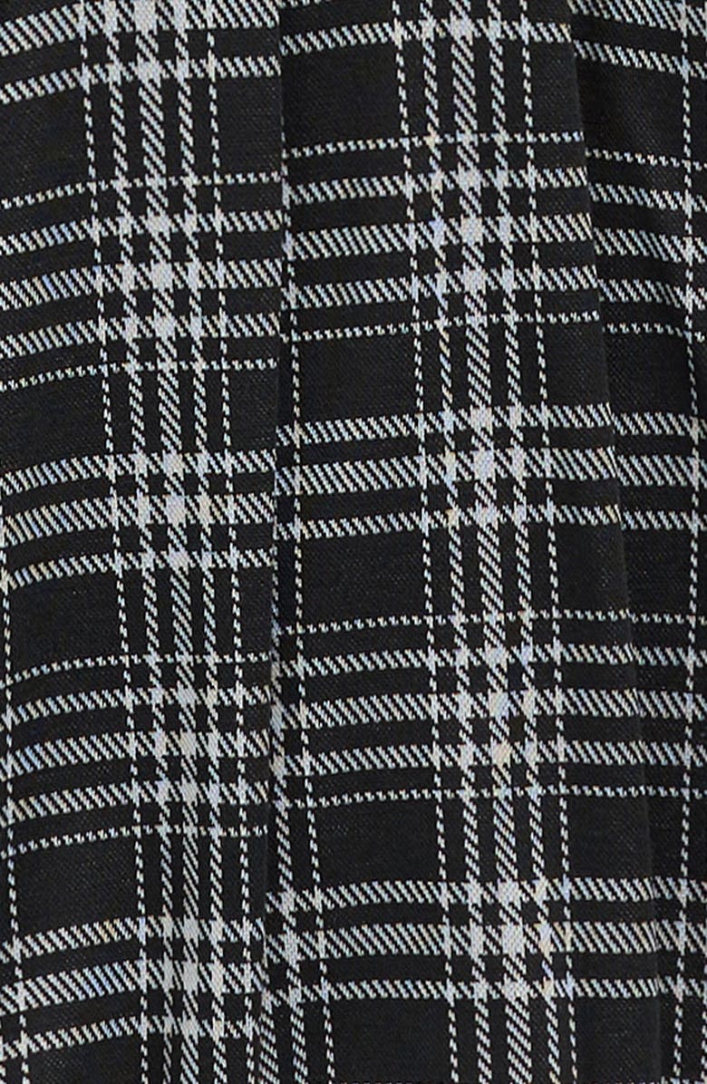 Walking on Sunshine Kids' Plaid Pleated Skirt, Alternate, color, Black White Plaid