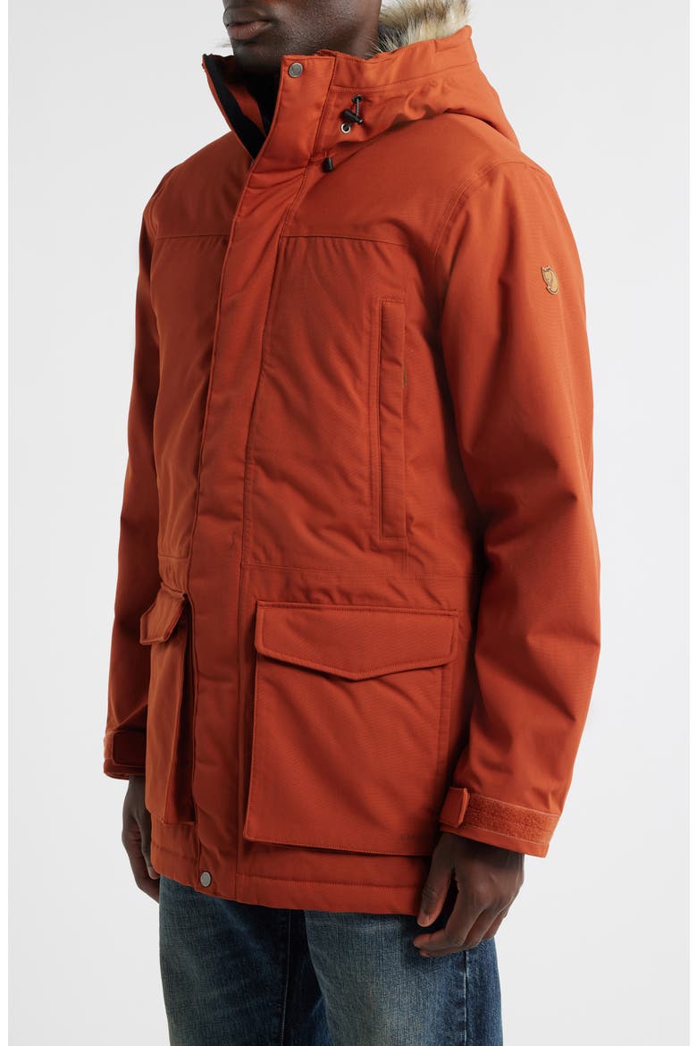 Nuuk Lite Waterproof Parka With Faux Fur Trim, Alternate, color, AUTUMN LEAF