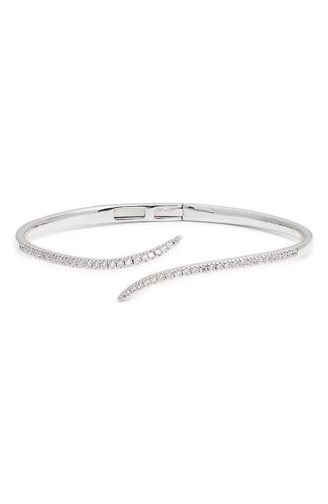 Cubic Zirconia Bypass Cuff Bracelet