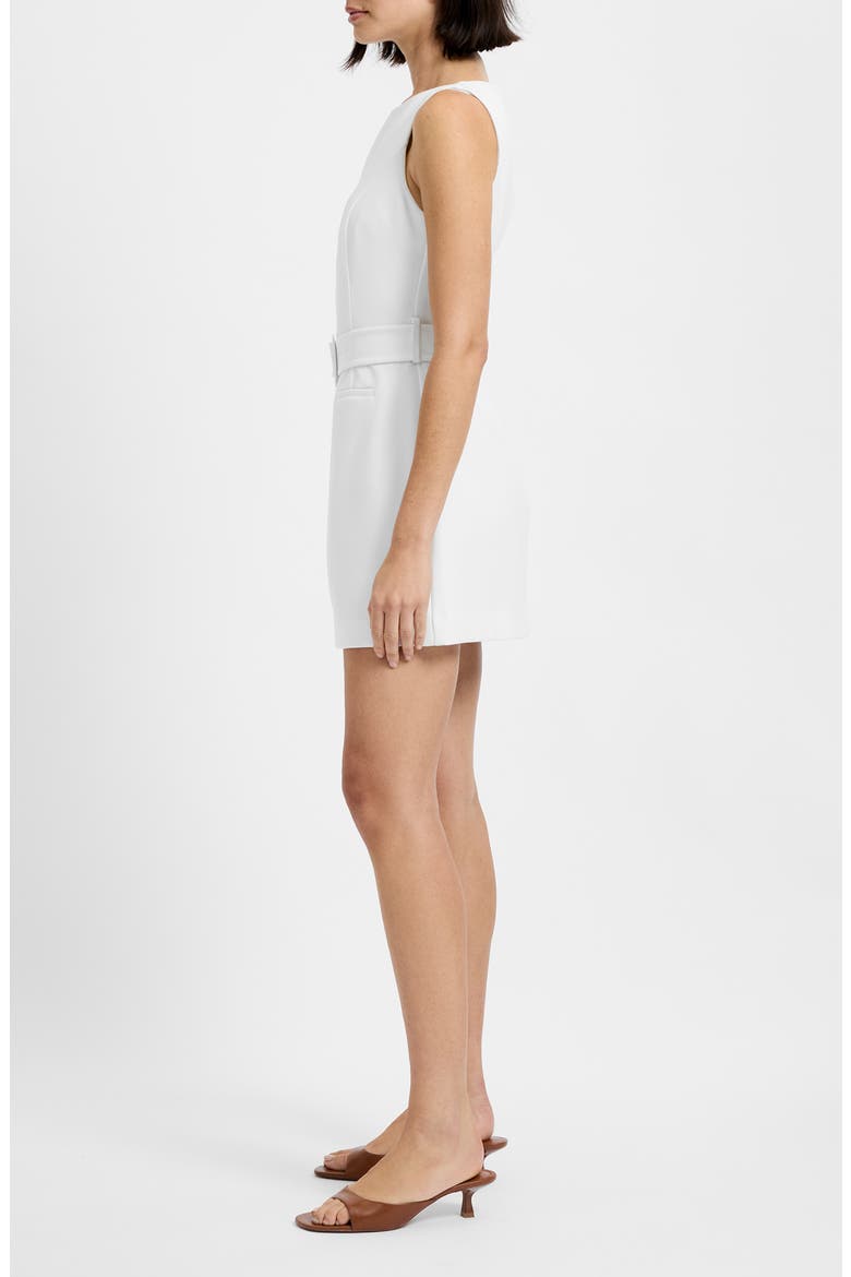 Azra Belted Sleeveless Twill Minidress, Alternate, color, SUMMER WHITE