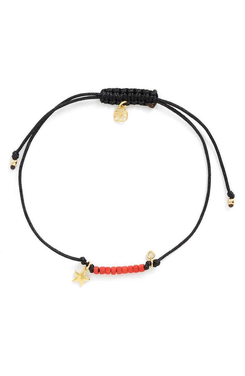 Syd by Sydney Evan Shy by SE Star & Diamond Cord Bracelet, Main, color,