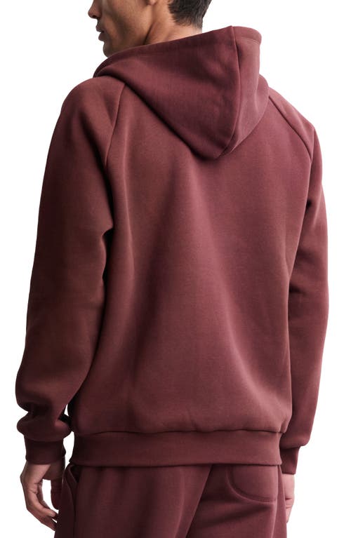 Barefoot Dreams Fleece Zip Hoodie In Burgundy