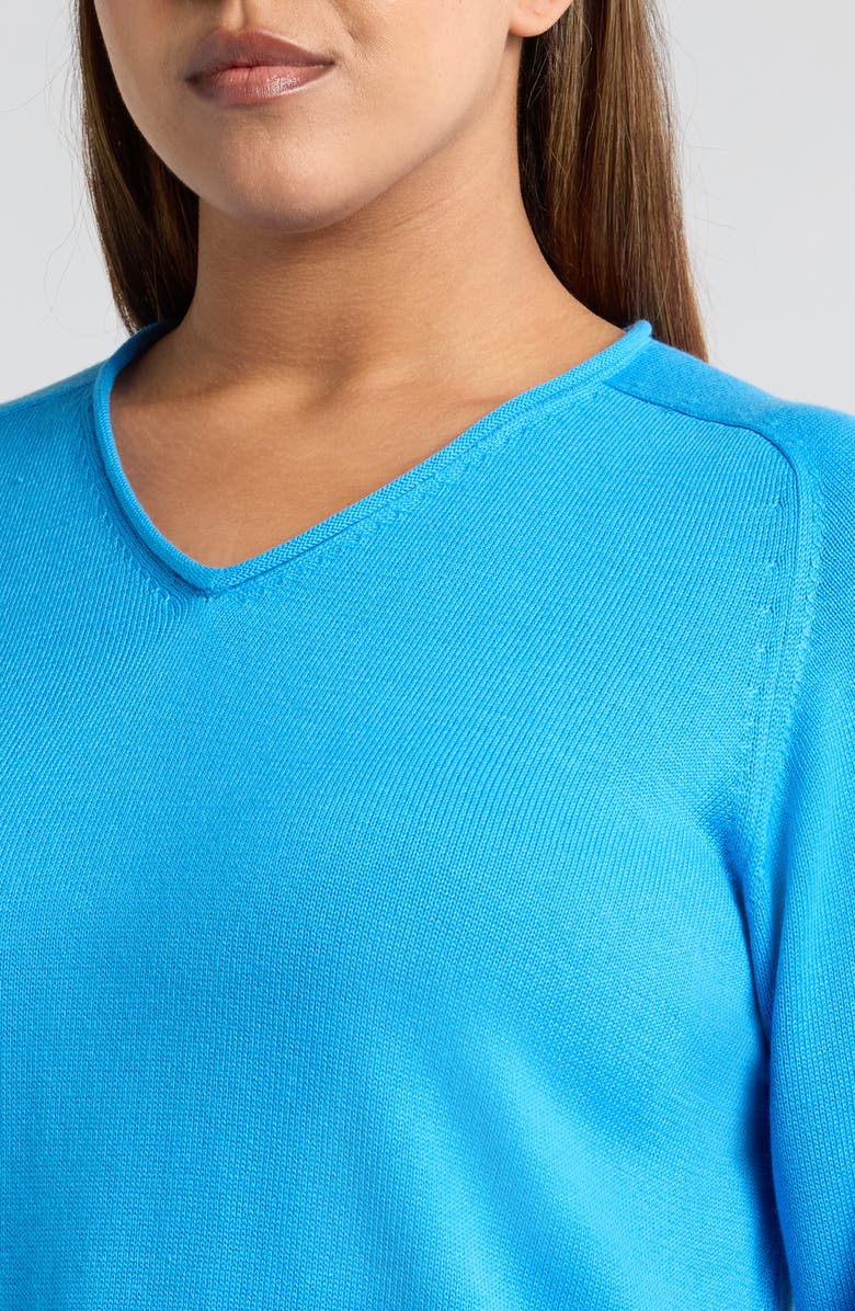 Eileen Fisher V-Neck Sweater, Alternate, color, Azure