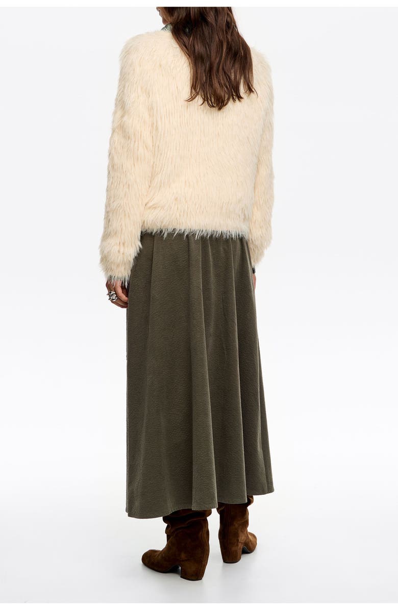 Bimba y Lola Adjustable Waist Midi Skirt, Alternate, color, Khaki