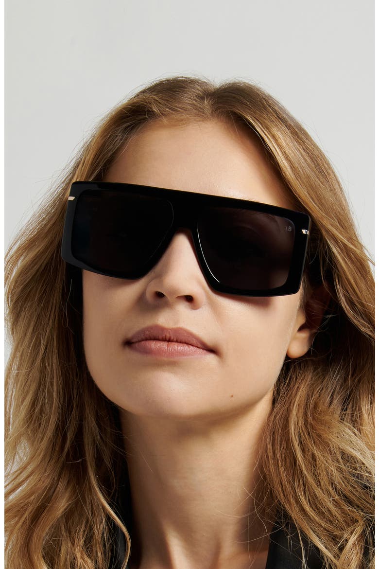 59mm Rectangular Sunglasses, Alternate, color, BLACK/ GREY