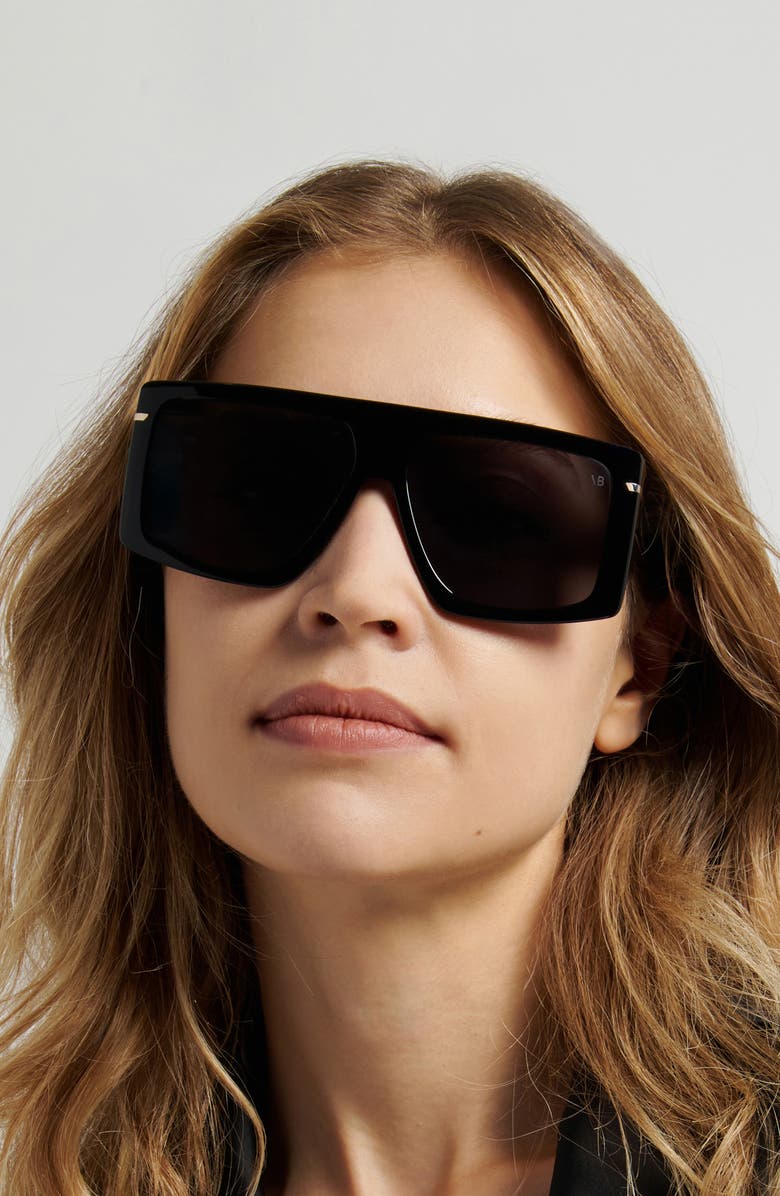 Victoria Beckham 59mm Rectangular Sunglasses, Alternate, color, Black/ Grey