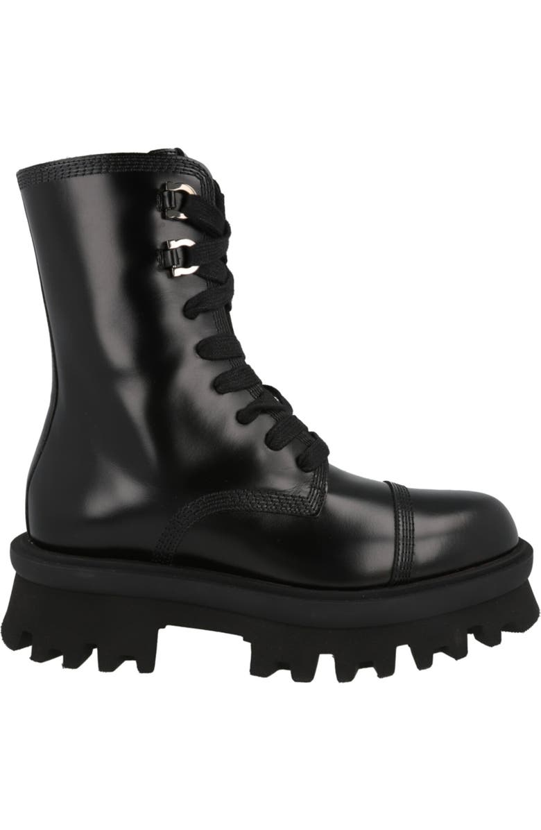 FERRAGAMO Kira Leather Lug Boot, Alternate, color, Black