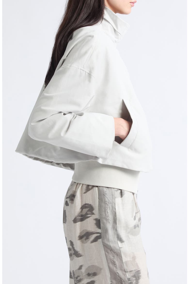 Layered Cropped Windbreaker, Alternate, color, LIGHT GREY