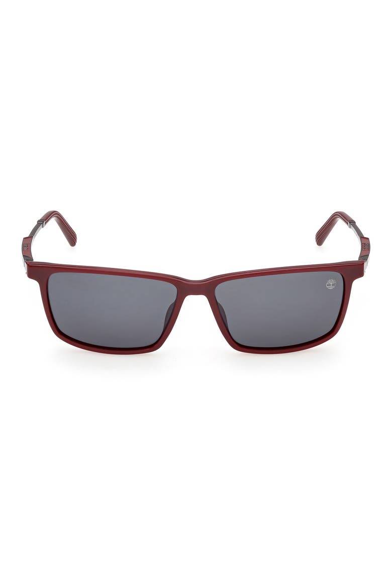 57mm Sunglasses, Main, color, SHINY RED / SMOKE POLARIZED