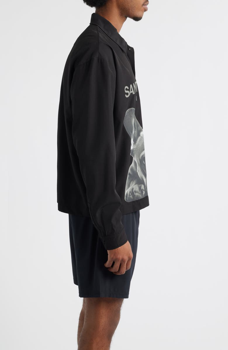 SANTO STUDIO My Dawg Button-Up Long Sleeve Shirt, Alternate, color, Black