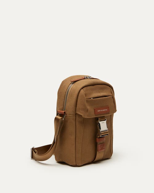 Want Les Essentiels De La Vie Want Les Essentiels Brantford Organic Cotton Canvas Crossbody Bag In Dark Camel
