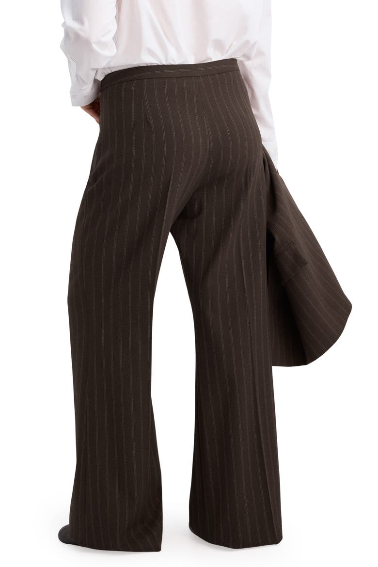 Pinstripe Pants, Alternate, color, BROWN