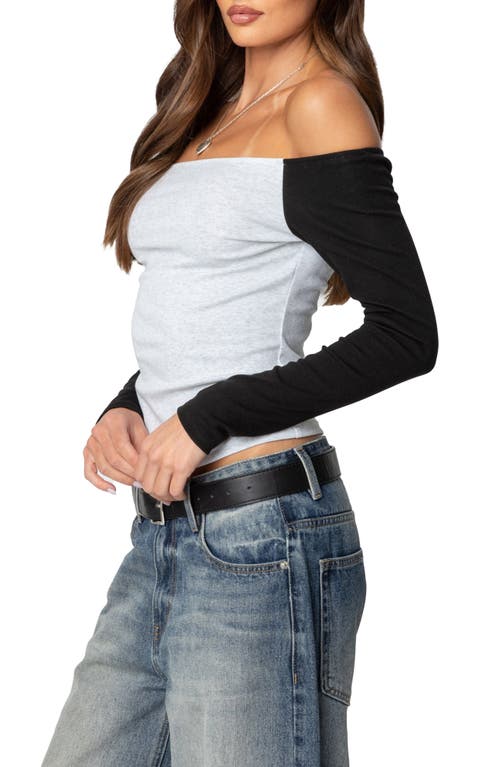 EDIKTED EDIKTED COLORBLOCK OFF THE SHOULDER TOP