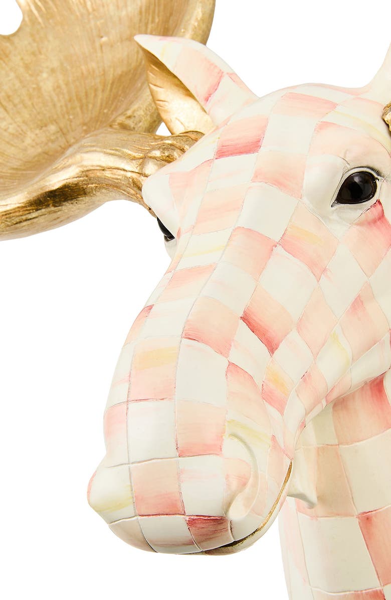 MACKENZIE CHILDS Rosy Check Moose Wall Decor, Alternate, color, Rosy