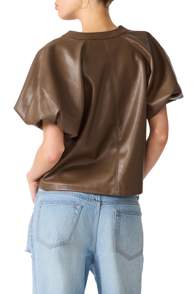 Cecila Faux Leather Top, Alternate, color, COCO