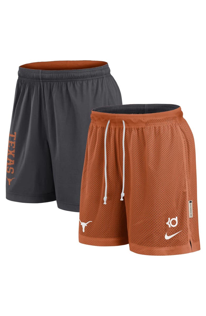Nike Men's Nike Texas Orange/Anthracite Texas Longhorns Courtside Standard Issue Dri-FIT Reversible Shorts, Main, color, Burnt Orange