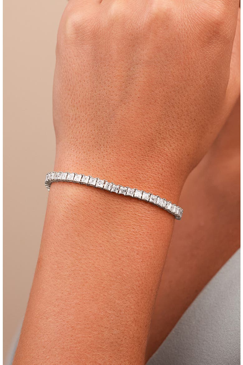 Brette Cubic Zirconia Tennis Bracelet, Alternate, color, SILVER