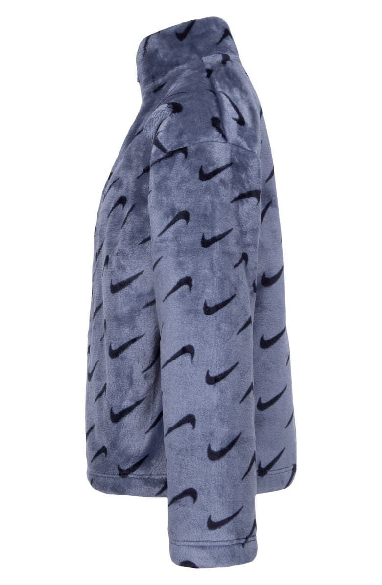 Nike Kids' Swoosh Plush Fleece Jacket, Alternate, color, Smoke Grey