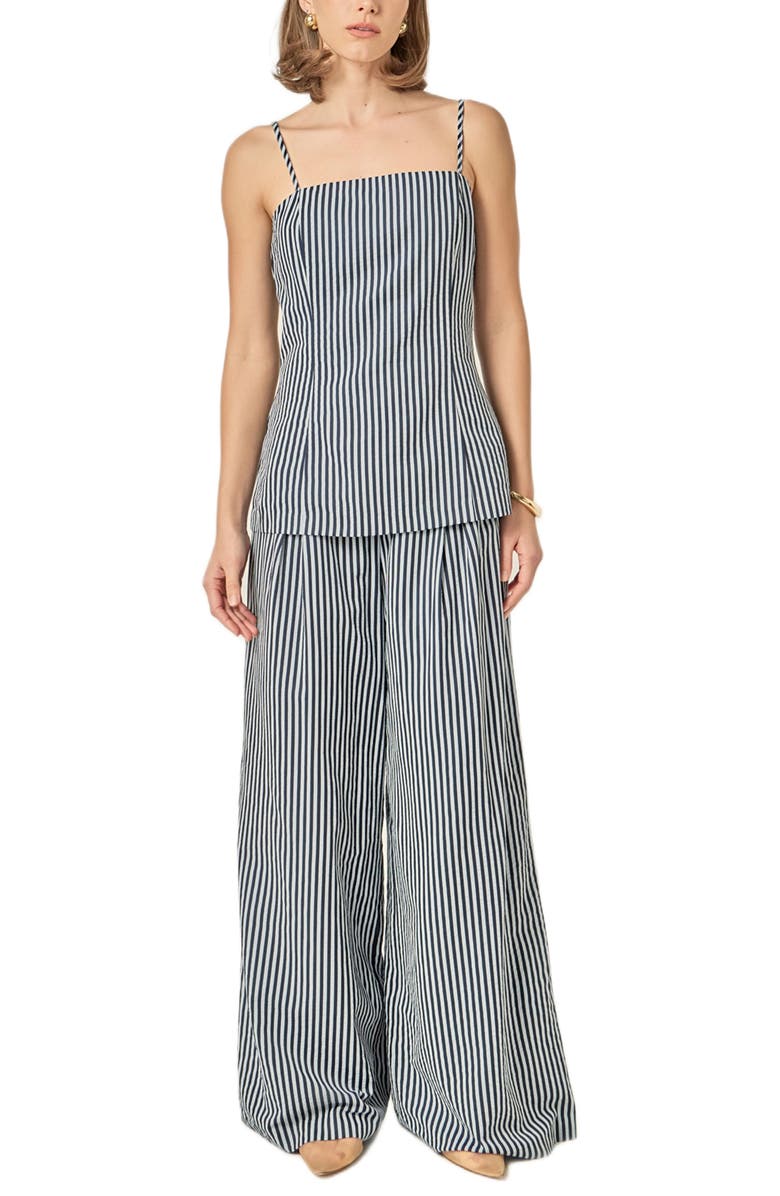 English Factory Stripe Longline Camisole, Alternate, color, Blue Multi