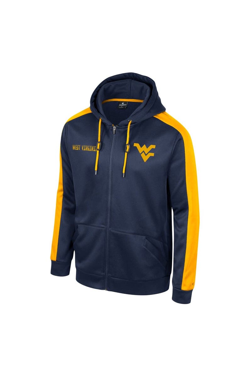 COLOSSEUM Men's Colosseum Navy West Virginia Mountaineers Reese Full-Zip Hoodie, Alternate, color,