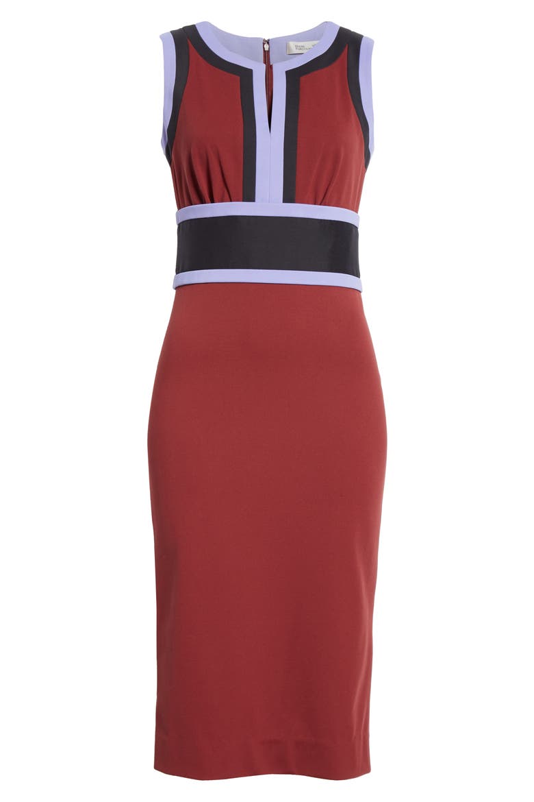 Maribel Colorblock Sleeveless Sheath Dress, Alternate, color, MERLOT/ BLACK/ JACARANDA