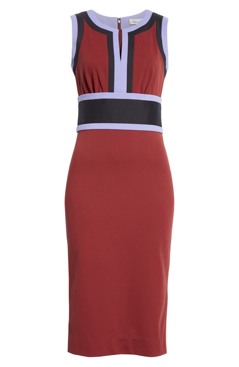 DVF Maribel Colorblock Sleeveless Sheath Dress, Alternate, color, 