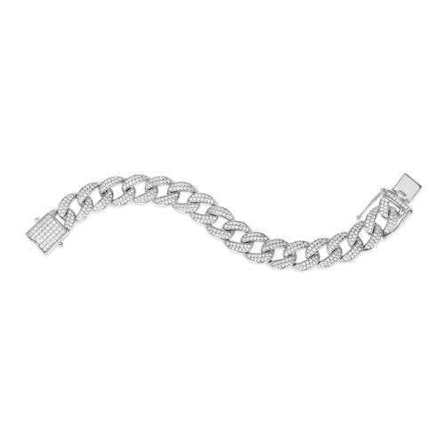 Anna Zuckerman 12mm Super Cuban Link Bracelet In Platinum
