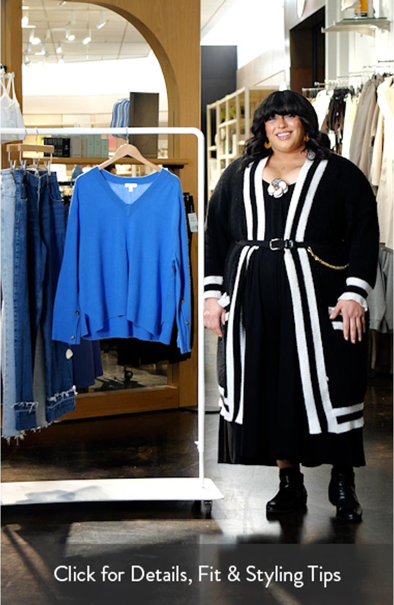 Button Detail Wool V-Neck Sweater, sales video thumbnail