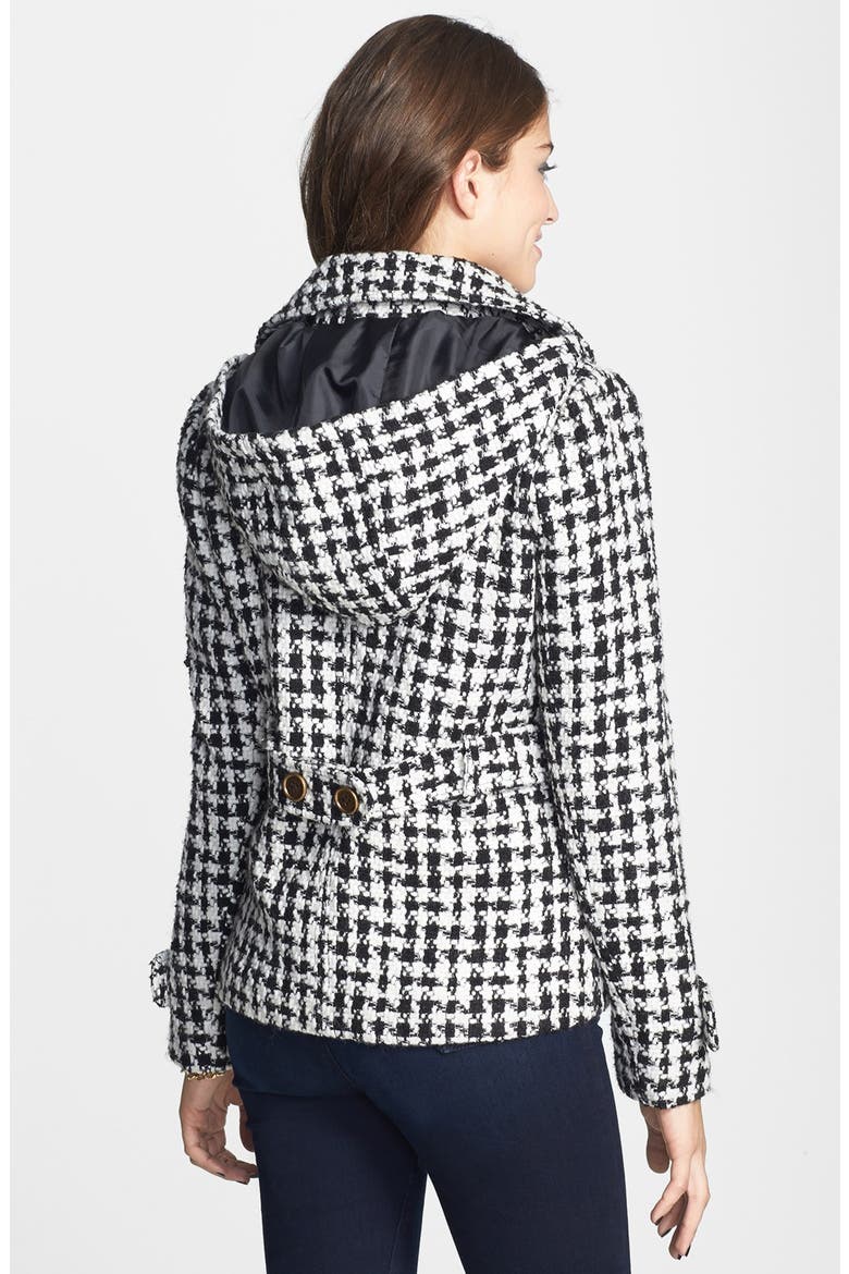 Houndstooth Coat, Alternate, color, BLACK/ WHITE