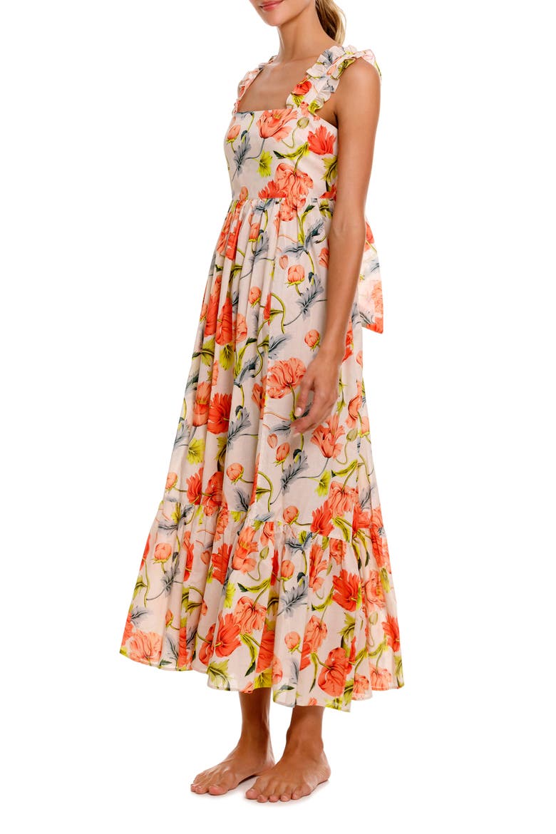 Mika Floral Cotton Nightgown, Main, color, LIGHT BEIGE