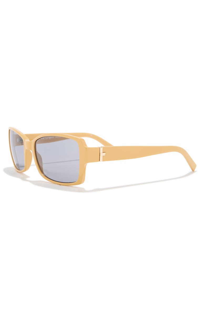 Le Specs Trance 56mm Rectangular Sunglasses, Alternate, color, Mustard Putty