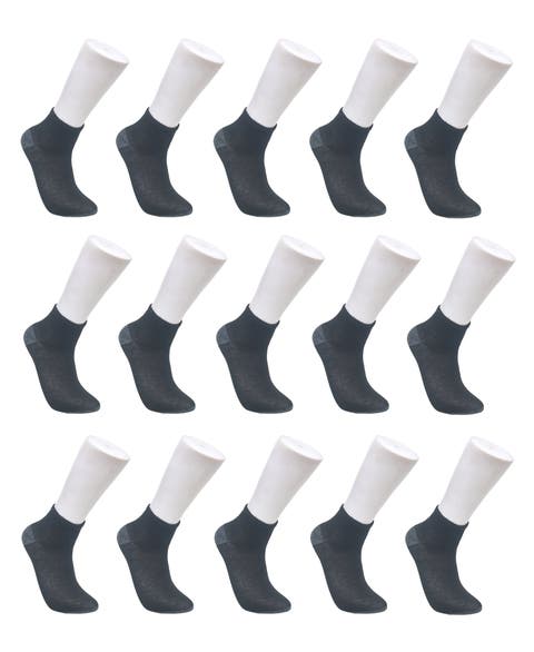 Boys Basic Flat Quarter Sock 15-Pack