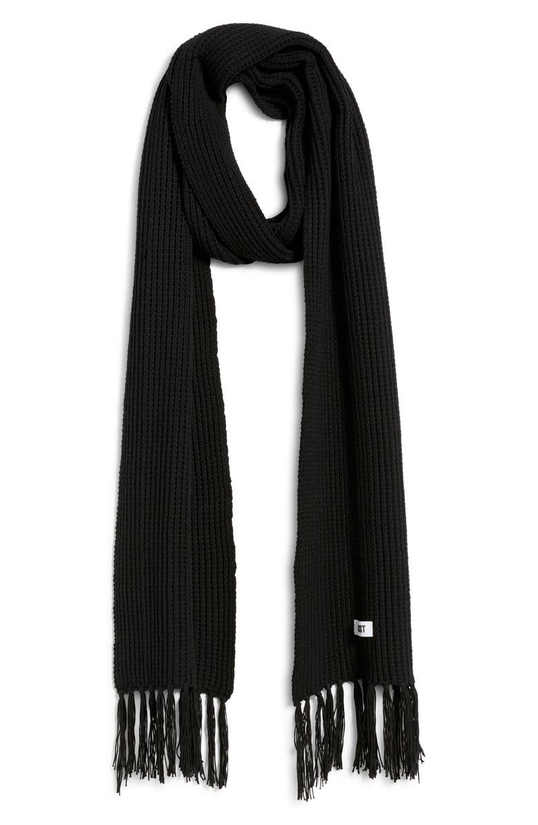 KROST Brioche Cotton Scarf, Main, color, Black