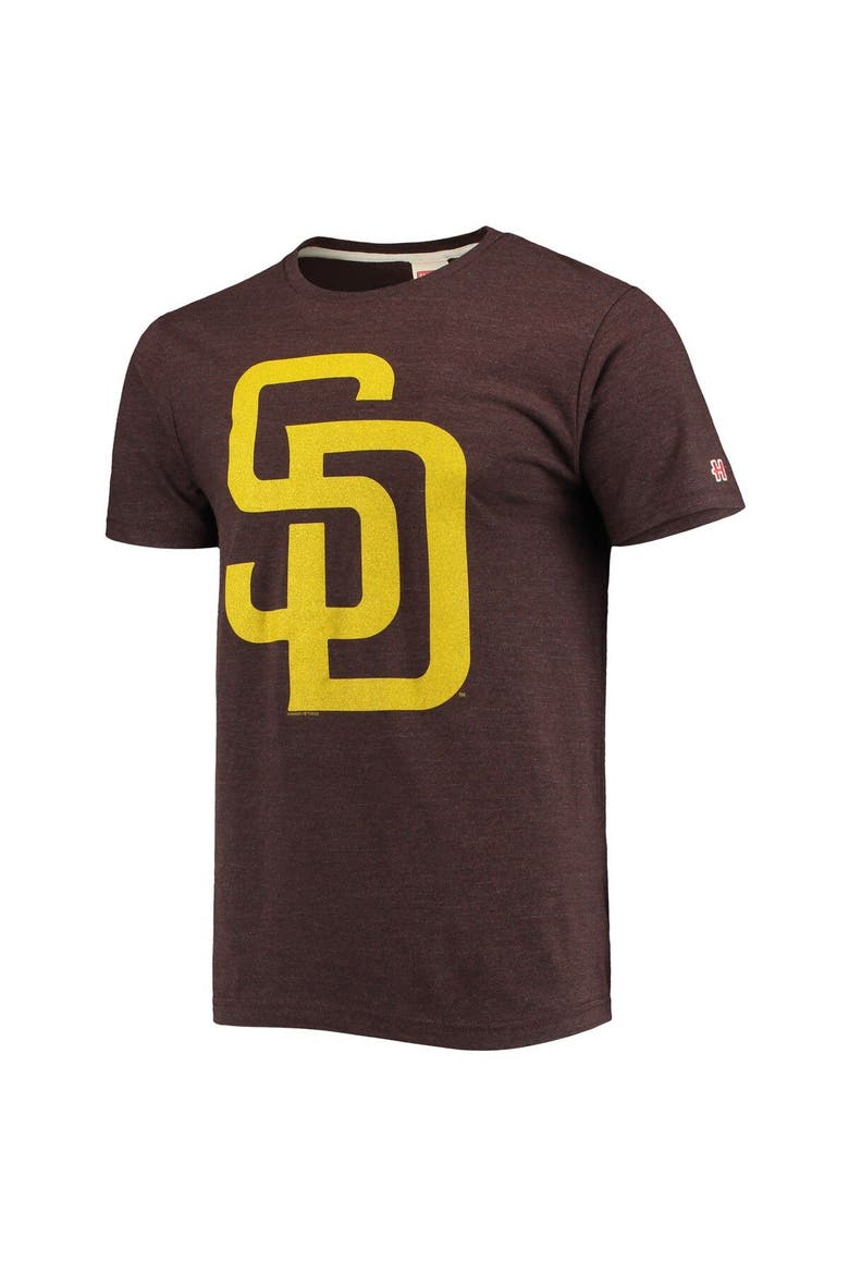 Men's Homage Brown San Diego Padres Hand Drawn Logo Tri-Blend T-Shirt, Alternate, color, Brown