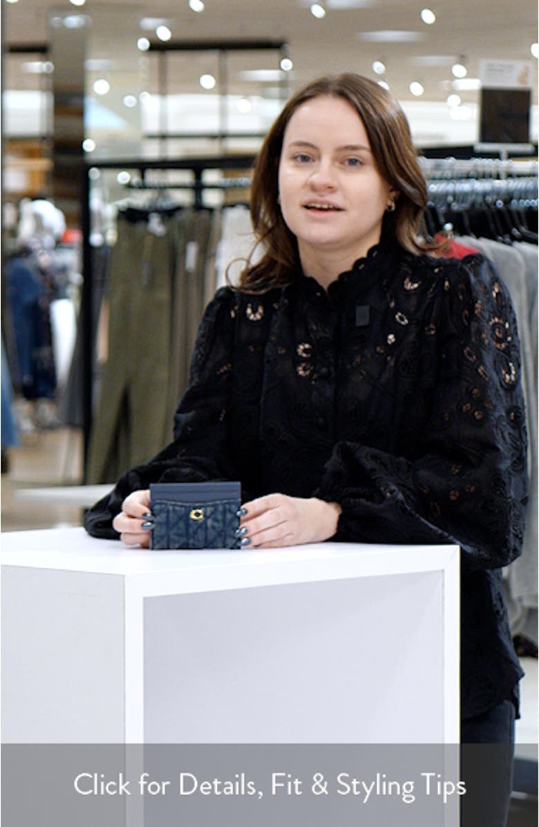 Essential Loved Quilted Denim Card Case, sales video thumbnail