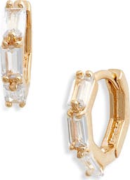 Child of Wild Maeve Cubic Zirconia Huggie Hoop Earrings