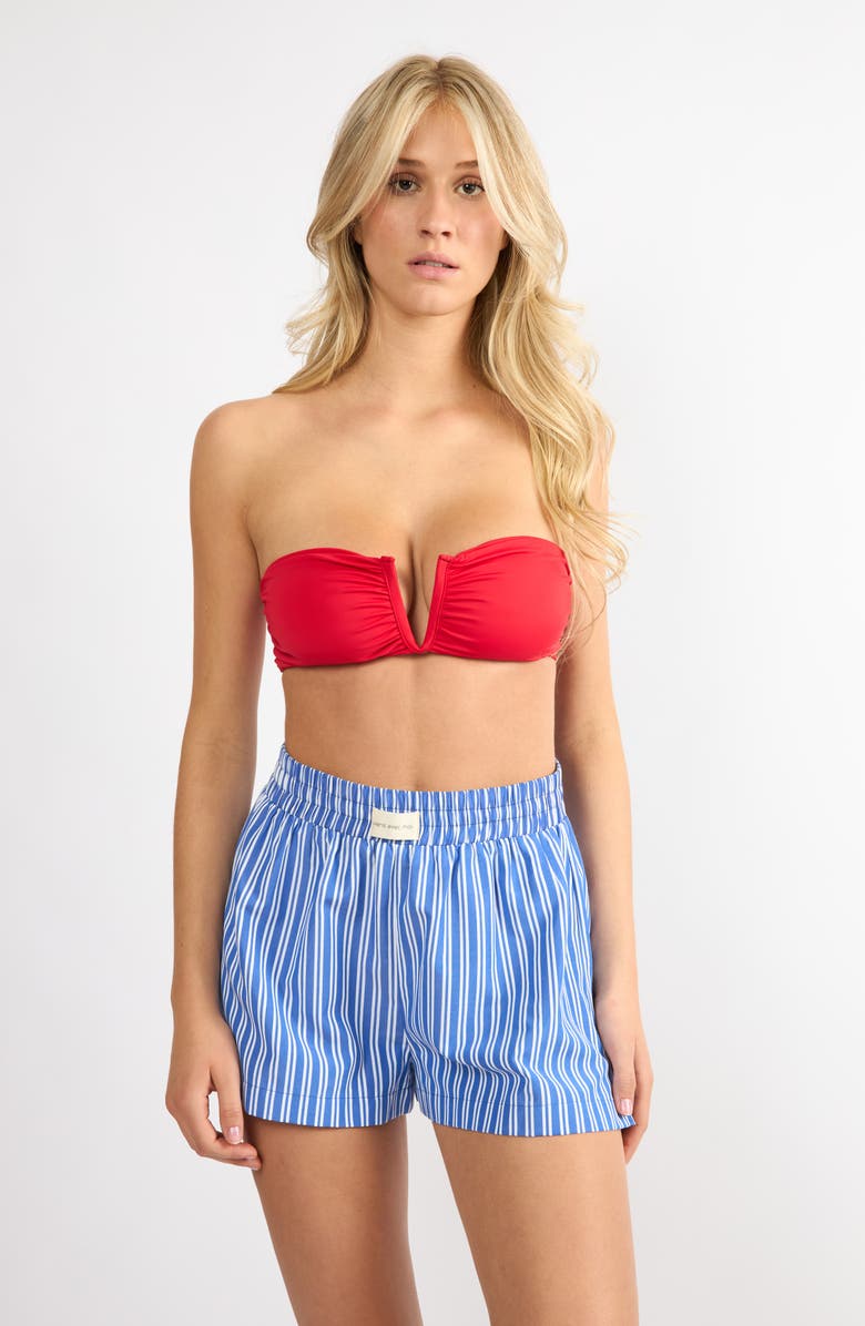 Viens Avec Moi Strapless Bikini Top, Alternate, color, Red