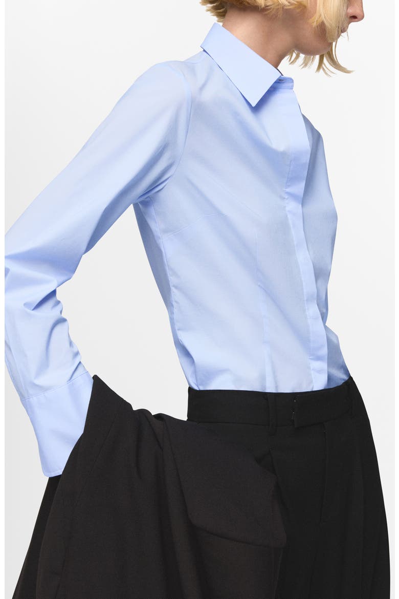 Slim Fit Stretch Poplin Button-Up Shirt, Alternate, color, SKY BLUE