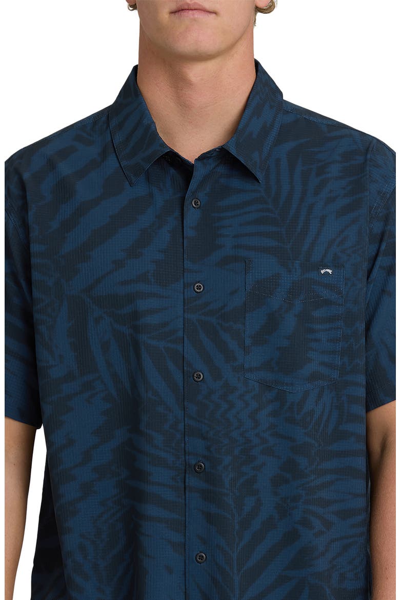 Surftrek Print Short Sleeve Button-Up Shirt, Alternate, color, MID BLUE