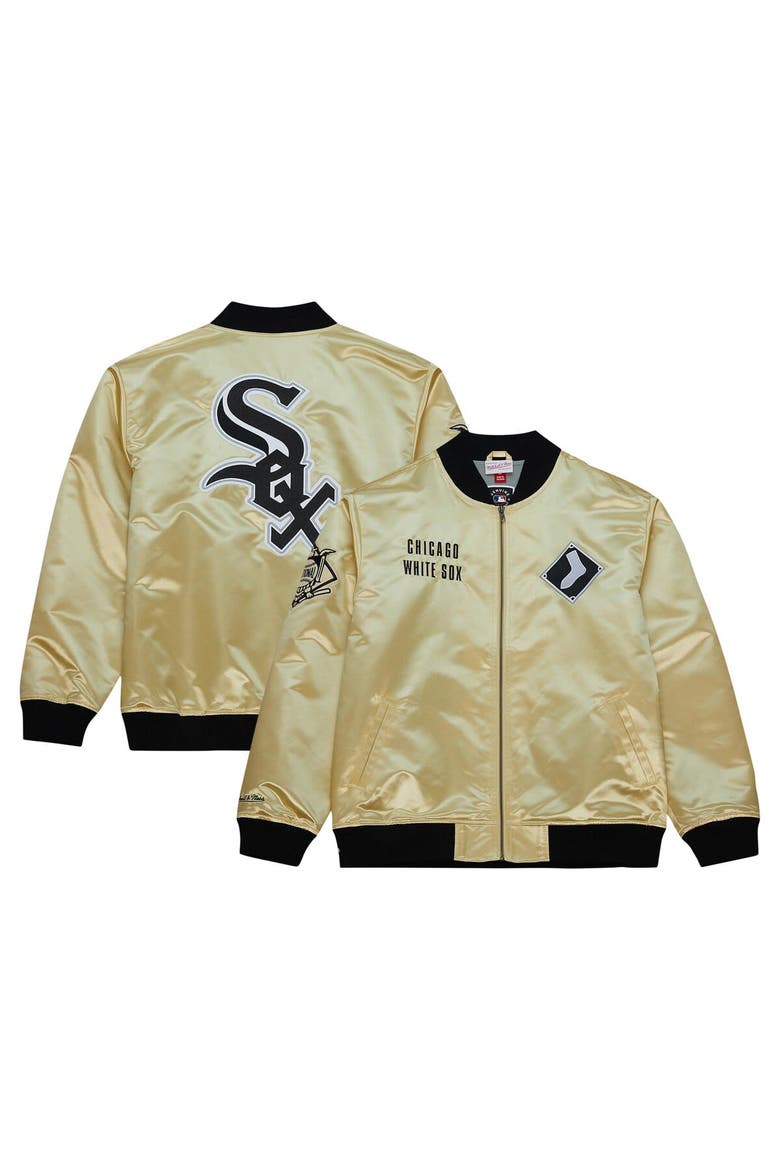 Men's Mitchell & Ness Gold Chicago White Sox OG 2.0 Lightweight Satin Full-Zip Jacket, Alternate, color, Gold