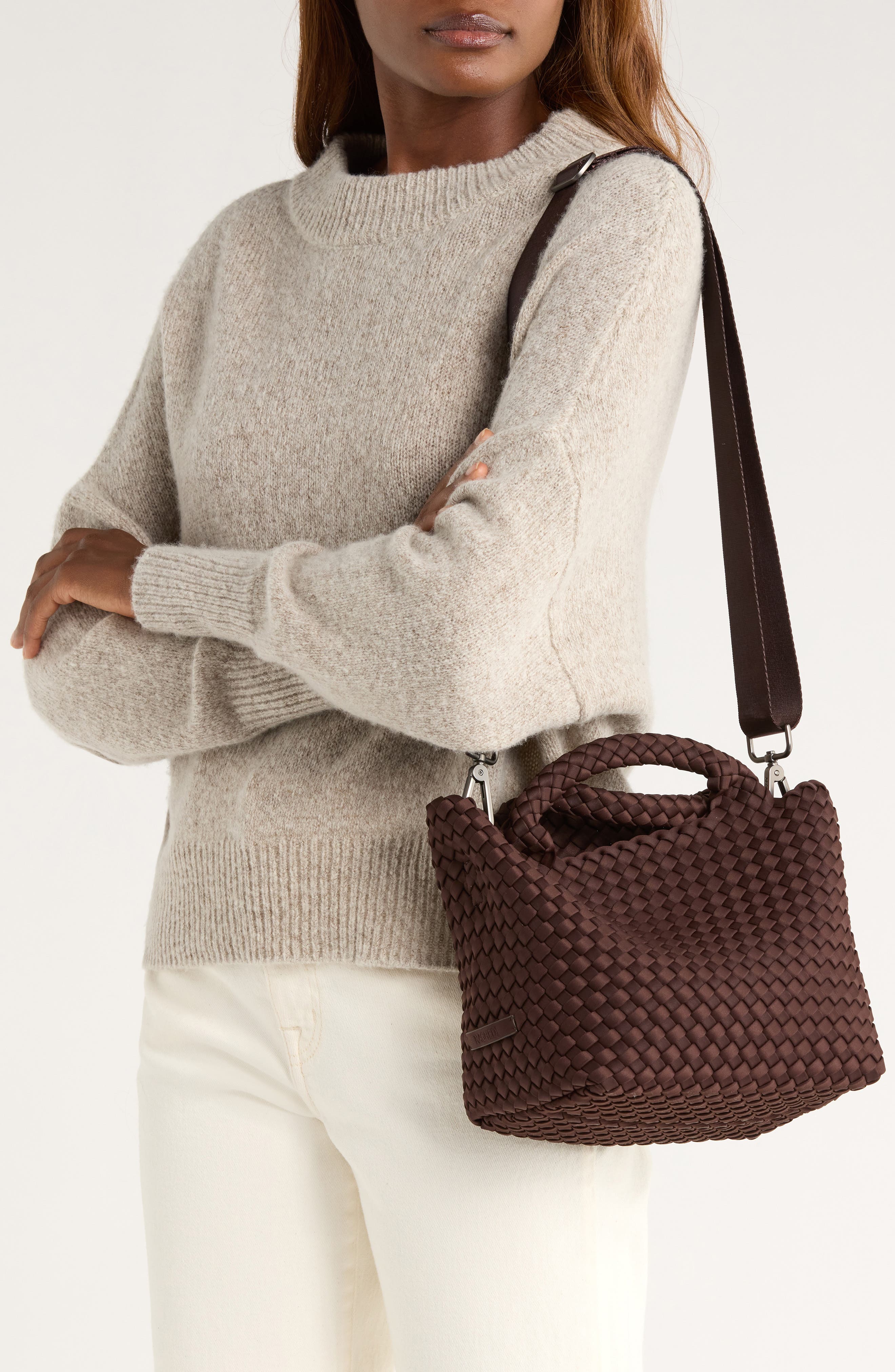 NAGHEDI St. Barths Small Tote, Alternate, color, Chocolate