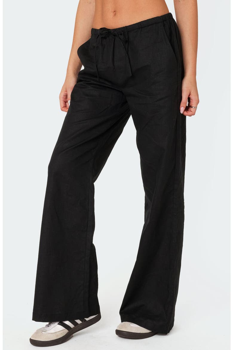 Maison Drawstring Wide Leg Pants, Alternate, color, BLACK