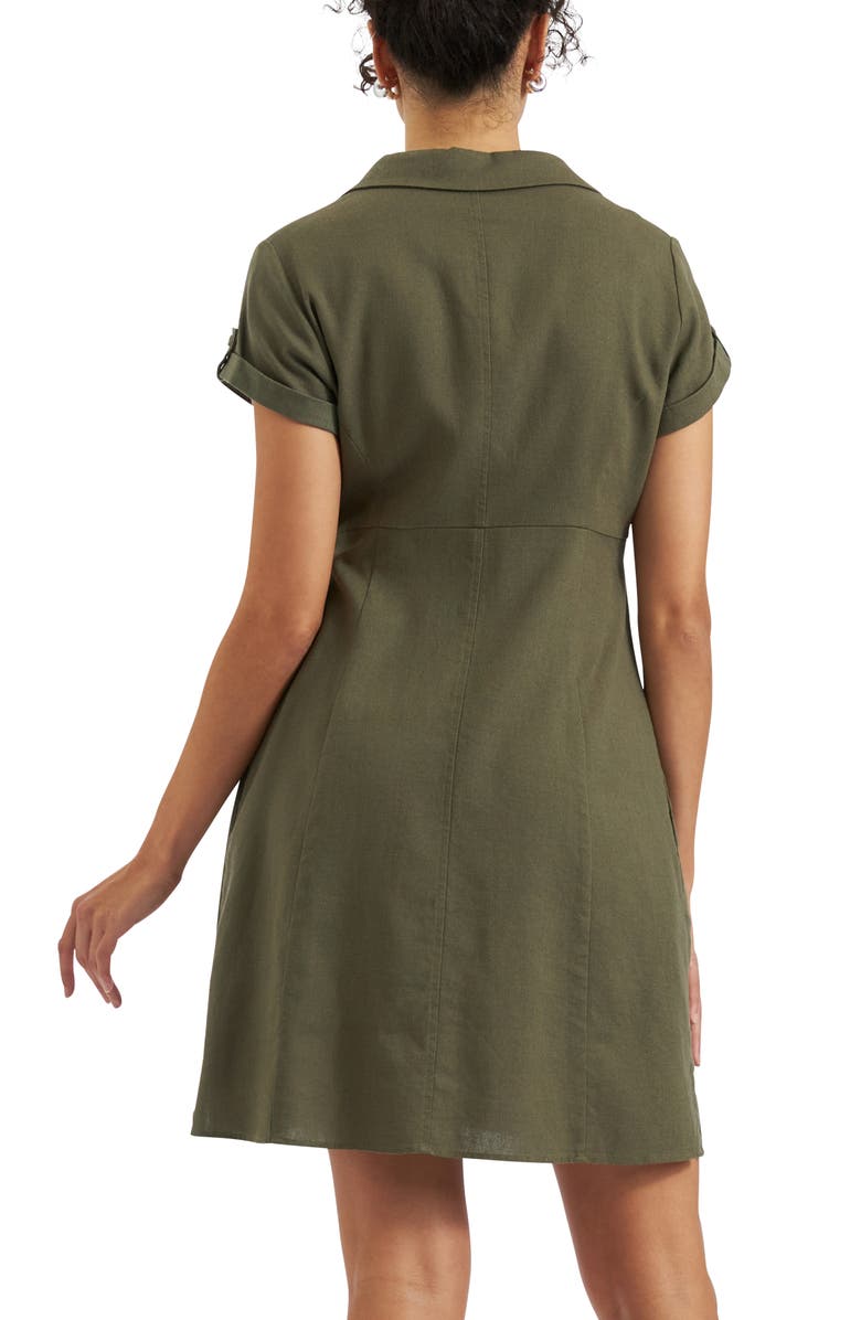 Ripe Maternity Colette Tie Up Linen Dress, Alternate, color, Olive
