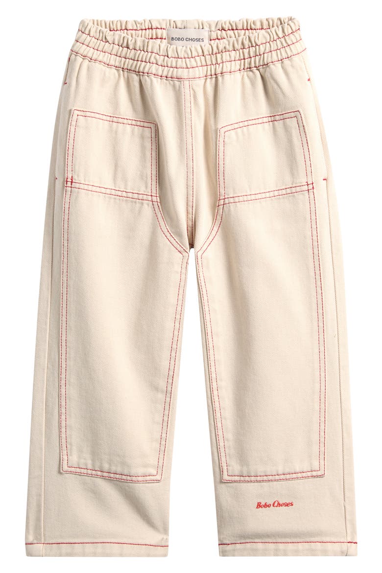 Kids' Organic Cotton Twill Pants, Main, color, OFFWHITE