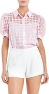 English Factory Puff Sleeve Organza Top